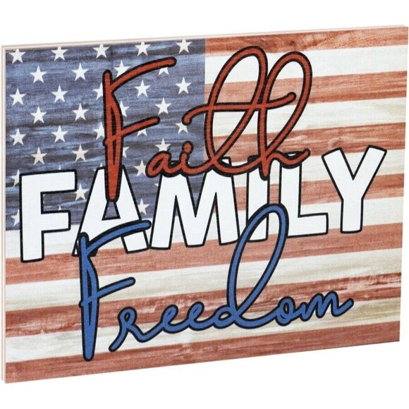 JennyGems Patriotic Decorations, 4th of July Decor, Wooden Sign for Wall NEW!! - Picture 1 of 11
